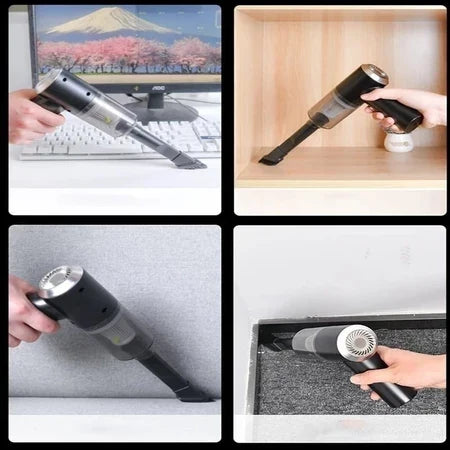 Mini Aspirador de Pó Portátil Recarregável para Carro e Casa, Potente e Sem Fio